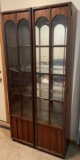 TWO DOOR LIGHTED CHINA HUTCH WITH GLASS SHELVES