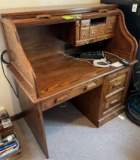 WINNERS ONLY INC ROLL TOP DESK - BUYER WILL HAVE TO TAKE APART TO GET IT OUT OF THE ROOM