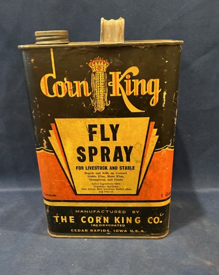 EARLY "CORN KING  - FLY SPRAY" CAN - WITH PAPER LABEL