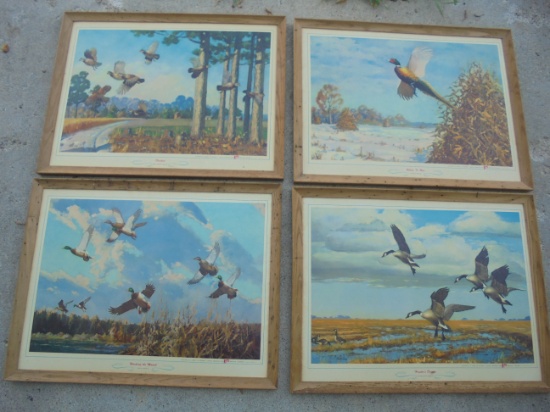 RARE SET OF 4 ADVERTISING STORZ BEER "GAME BIRD PRINTS" 4 TIMES MONEY