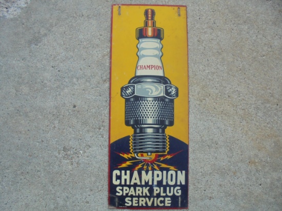 EARLY "CHAMPION SPARK PLUG" ADVERTISING SIGN-NICE ORIGINAL