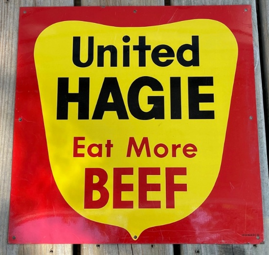 UNITED HAGIE "EAT MORE BEEF" ADVERTISING SIGN