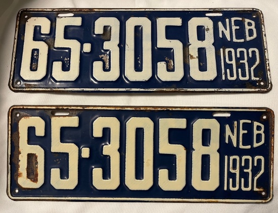 1932 NEBRASKA LICENSE PLATES