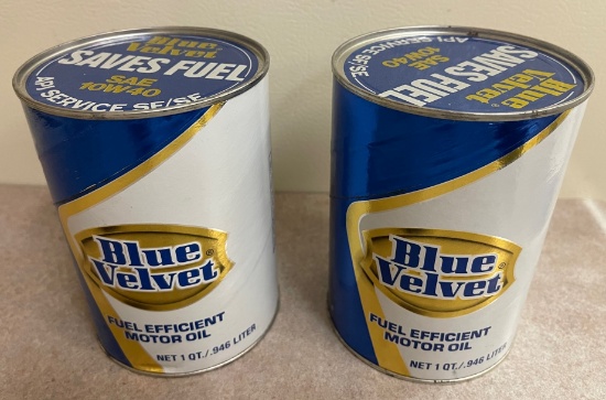 (2) BLUE VALVET 10W40 MOTOR OIL CANS