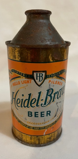 HEIDEL-BRAU BEER - CONE TOP BEER CAN