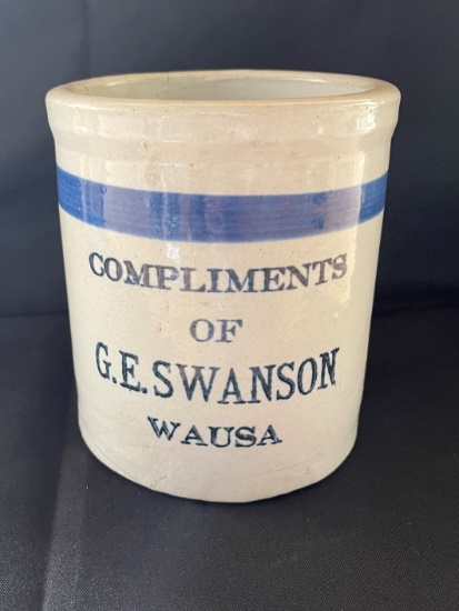 G.E SAWSON - WAUSA NE -- ADVERTISING BEATER JAR