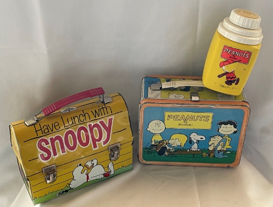 VINTAGE SNOOPY AND PEANUTS LUNCH BUCKETS