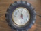 VINTAGE TIRE ADVERTISING CLOCK- 6 1/2 INCHES TALL- 