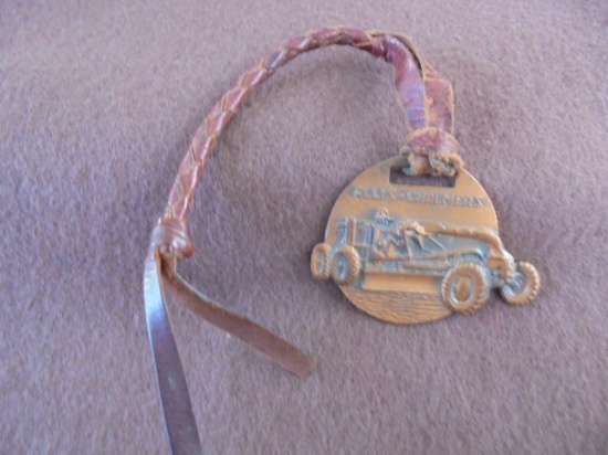 EARLY "ALLIS CHALMERS" MOTORGRADER ADVERTISING WATCH FOB---SIOUX CITY IOWA DEALER