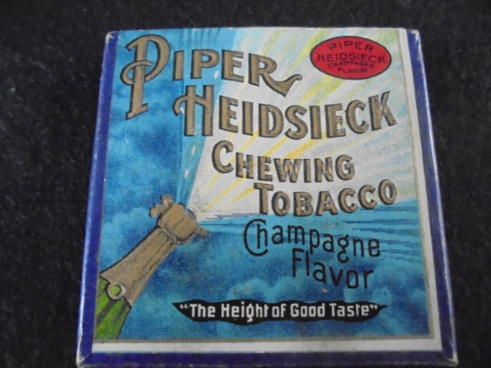OLD CARDBOARD ADVERTISING BOX-"PIPER CHEWING TOBACCO"