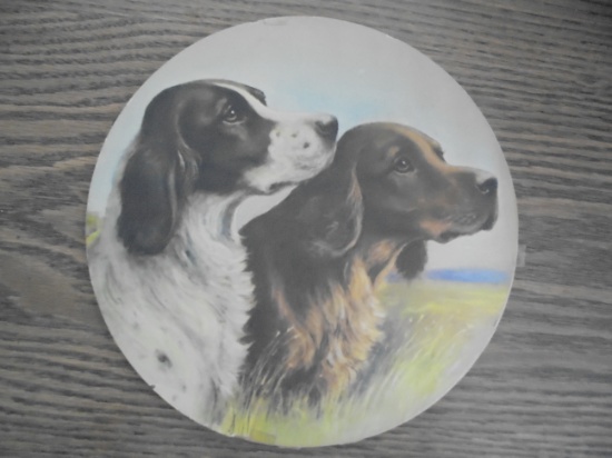 OLD ROUND "DOG PRINT"-- 9 INCHES ACROSS
