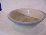 OLD STONEWARE BLUE & WHITE BOWL WITH 