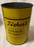 FISHER'S SALTED SPANISH PEANUTS TIN