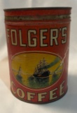 FOLGER'S COFFEE TIN - GOLDEN GATE COFFEE TIN