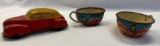HARD RUBBER CAR & TOY CUPS