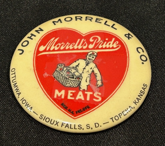 JOHN MORRELL & CO "MORRELL'S PRIDE MEATS" ADVERTISING POCKET MIRROR