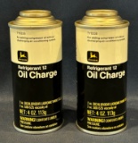 (2) JOHN DEERE REFRIGERENT 12 OIL CHARGE CANS - NEW OLD STOCK