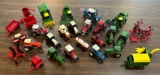LARGE COLLECTION OF 1/64 SCALE TOYS -- TRACTORS - IMPLEMENTS - HARVESTERS