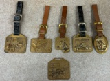 (6) ADVERTISING WATCH FOBS - FEATURING CONSTRUCTION MACHINERY