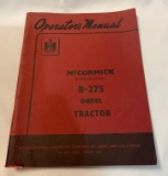 McCORMICK B-275 DIESEL TRACTOR - OPERATOR'S MANUAL