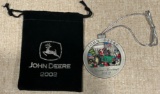 2002 JOHN DEERE PEWTER CHRISTMAS ORNAMENT - 7TH IN A SERIES