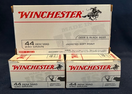 (3) Boxes of Winchester .44 Rem Mag - 240 Gr. JHP