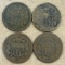 (4) 1864 United States Two Cent Pieces