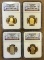 2009-S Presidential Proof Dollars - 4 Coin Set - NGC PF 70 Ultra Cameo