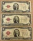 (3) United States $2 Red Seal Notes from 1928