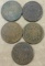 (5) 1865 United States Two Cent Pieces