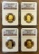 2011-S Presidential Proof Dollars - 4 Coin Set - NGC PF70 Ultra Cameo