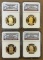 2012-S Presidential Proof Dollars - 4 Coin Set - NGC PF70 Ultra Cameo