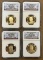 2015-S Presidential Proof Dollars - 4 Coin Set - NGC PF0 Ultra Cameo