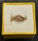 Beautiful 10K Gold Ring with Black Hills Gold & Tourmaline Gemstone - Size 7