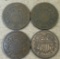 (4) 1865 United States Two Cent Pieces
