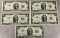 (5) Series 1953-B $2 Red Seal Notes