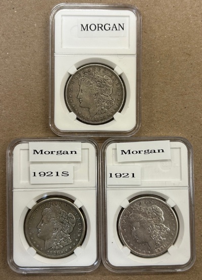 (3) Morgan Silver Dollars from 1921