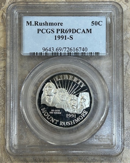 1991-S Mt. Rushmore Anniversary Half Dollar - PCGS PR69DCAM