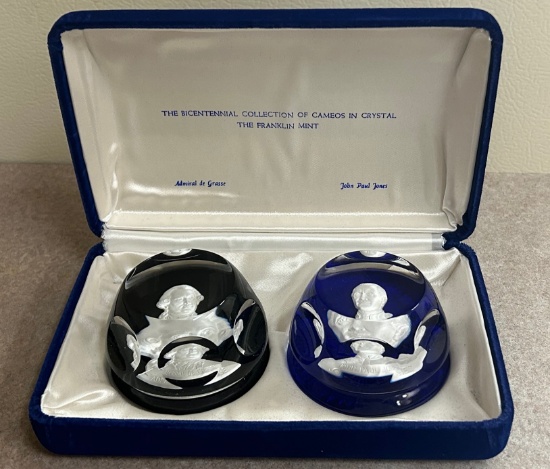 Bicentennial Collection of Cameos in Crystal - "Admiral de Grasse & John Paul Jones"