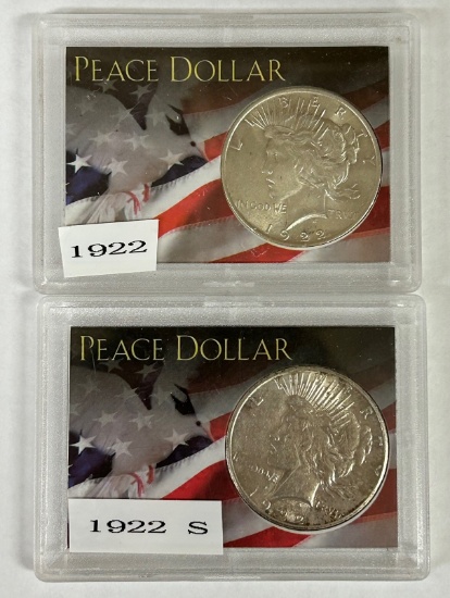 1922 & 1922-S United States Peace Silver Dollars