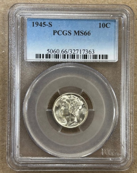 1945-S Merucry Silver Dime - PCGS MS66