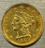 1907 United States $2.5 Liberty Quarter Eagle Gold Coin