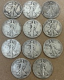 (11) Walking Liberty Silver Half Dollars