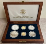 1992 Columbus Quincentenary Six Coin Gold & Silver Coin Set -- Proof & Uncirculated