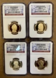 2008-S Presidential Proof Dollars - 4 Coin Set - NGC PF70 Ultra Cameo