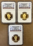 2010-S Presidential Proof Dollars - 3 Coin Set - NGC PF 70 Ultra Cameo