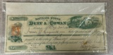 1869 Obsolete Bank Check 