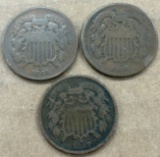 (3) United States Two Cent Pieces