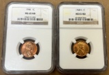 1948-S & 1946 Lincoln Wheat Cents - NGC MS65RD