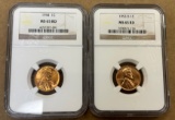 1944 & 1953-D Lincoln Wheat Cents - NGC MS65RD